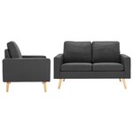 vidaXL Ensemble de canapés 2 Pièces Tissu Gris foncé