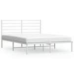 vidaXL Cadre de lit métal sans matelas et tête de lit blanc 120x200 cm