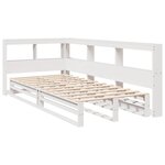 vidaXL Lit bibliothèque sans matelas blanc 75x190cm bois de pin massif
