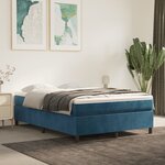 vidaXL Sommier à lattes de lit et matelas Bleu foncé 140x190cm Velours