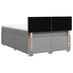 vidaXL Sommier à lattes de lit avec matelas Gris clair 140x190cm Tissu