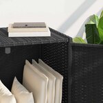 vidaXL Armoire de rangement de jardin noir 83x45x76 cm résine tressée