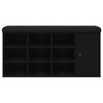 vidaXL Banc à chaussures noir 102x32x50 cm bois d'ingénierie