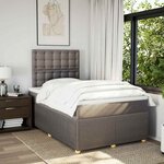 vidaXL Sommier à lattes de lit avec matelas Taupe 120x200 cm Tissu