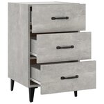 vidaXL Table de chevet gris béton 40x40x66 cm bois d'ingénierie