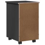 vidaXL Cabinet roulant avec roue Gris 34 x 39 x 56 cm Pin massif