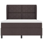 Lit Box Spring vidaXL avec Matelas en Marron Foncé  140x190 cm Tissu
