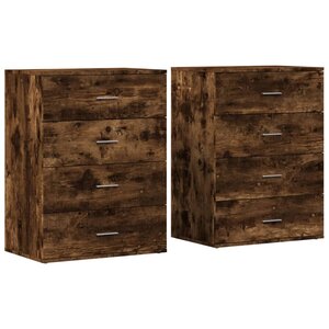 vidaXL Buffets 2 Pièces chêne fumé 60x39x80 cm bois d'ingénierie