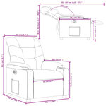 vidaXL Fauteuil inclinable électrique Marron foncé Tissu