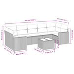 vidaXL Salon de jardin avec coussins 8 Pièces beige résine tressée