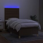 vidaXL Sommier à lattes de lit et matelas et LED Marron foncé 90x200cm