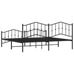 vidaXL Cadre de lit métal sans matelas avec pied de lit noir 193x203cm