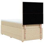 vidaXL Sommier à lattes de lit avec matelas Crème 100x200 cm Tissu