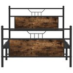 vidaXL Cadre de lit sans matelas chêne fumé 100x190 cm bois ingénierie