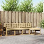 vidaXL Ensemble de canapés d'extérieur 5 pc Blanc et Beige