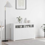 vidaXL Buffet Blanc 116 x 30 x 75 cm Bois d'ingénierie