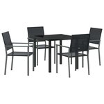 vidaXL Ensemble de salle à manger pour jardin 5 Pièces Noir Rotin PE