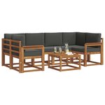 vidaXL Ensemble de canapés d'extérieur 7 Pièces Naturel et Anthracite