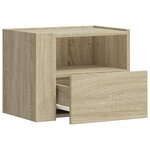 vidaXL Tables de chevet murales 2 Pièces chêne sonoma 45x30x35 cm
