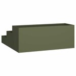 vidaXL Cache-pot de jardin Vert olive 90 x 90 x 35 cm Acier