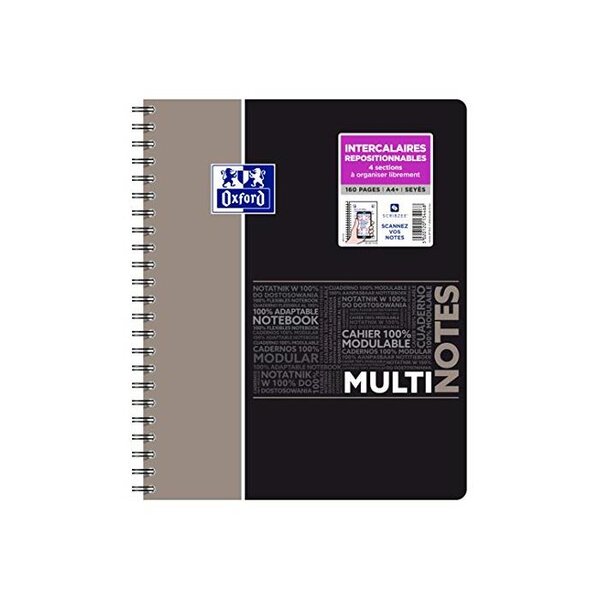 Multinotes étudiants intégrale A4+ 160 pages perforées 90g Seyes OXFORD