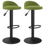 vidaXL Tabourets de bar lot de 2 vert clair velours