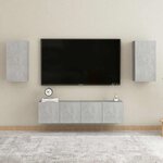 vidaXL Meuble TV Gris béton 30 5x30x60 cm Bois d’ingénierie