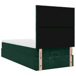 vidaXL Cadre de lit ottoman avec matelas vert foncé 100x200 cm velours