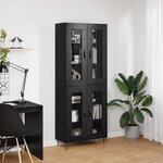 vidaXL Haut Armoire Chêne noir 69 5 x 34 x 180 cm Bois d'ingénierie
