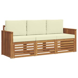 vidaXL Ensembles de canapés avec coussin 3 Pièces Naturel et Crème