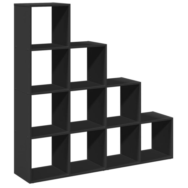 vidaXL Étagère séparatrice de pièce 4 niveaux noir 131 5x29x131 5 cm
