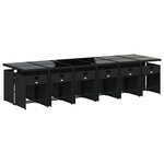 vidaXL Ensemble à manger de jardin 13 Pièces coussins noir résine tressée