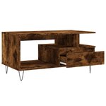 vidaXL Table basse Chêne fumé 90x49x45 cm Bois d'ingénierie