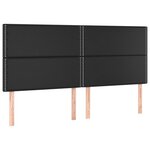 vidaXL Têtes de lit 4 Pièces Noir 90x5x78/88 cm Similicuir