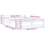 vidaXL Cadre de lit sans matelas bois massif 150x200 cm