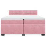 vidaXL Sommier à lattes de lit avec matelas Rose 200x200 cm Velours