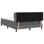 Lit à sommier tapissier vidaXL avec matelas Gris foncé 140x200 cm en tissu