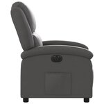 vidaXL Fauteuil inclinable électrique gris cuir véritable