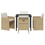 Ensemble de Dîner de Jardin de 5 Pièces avec Coussins Beige vidaXL