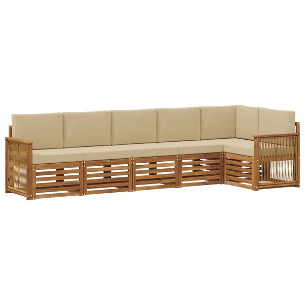 vidaXL Ensemble de canapés d'extérieur 5 pc Naturel