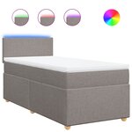 vidaXL Sommier à lattes de lit avec matelas Taupe 90x200 cm Tissu