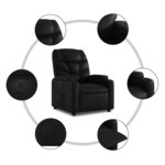 vidaXL Fauteuil inclinable électrique noir similicuir