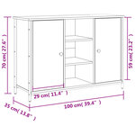 vidaXL Buffet noir 100x35x70 cm bois d'ingénierie