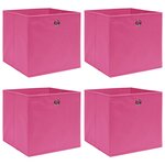 vidaXL Boîtes de rangement 4 Pièces Rose 32x32x32 cm Tissu