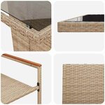 vidaXL Ensemble de salle à manger pour jardin 11 Pièces Beige Poly rotin
