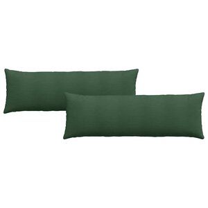 vidaXL Coussins de canapé 2 Pièces Vert foncé 120 x 40 cm