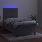 vidaXL Sommier à lattes de lit avec matelas LED Gris clair 100x200 cm