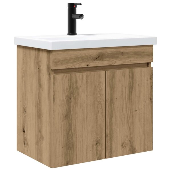 vidaXL Meuble de salle de bain avec robinet Chêne artisanal