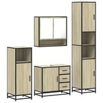 vidaXL Ensemble de meubles de salle de bain 4 Pièces chêne sonoma