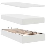 VidaXL Cadre de lit ottoman avec matelas blanc 180x200 cm similicuir